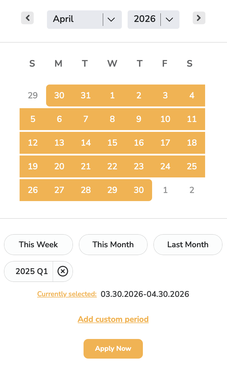 Reporting Date Picker Reporting Date Picker